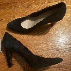 Franco Sarto Tawney Suede and Patent Leather Heels